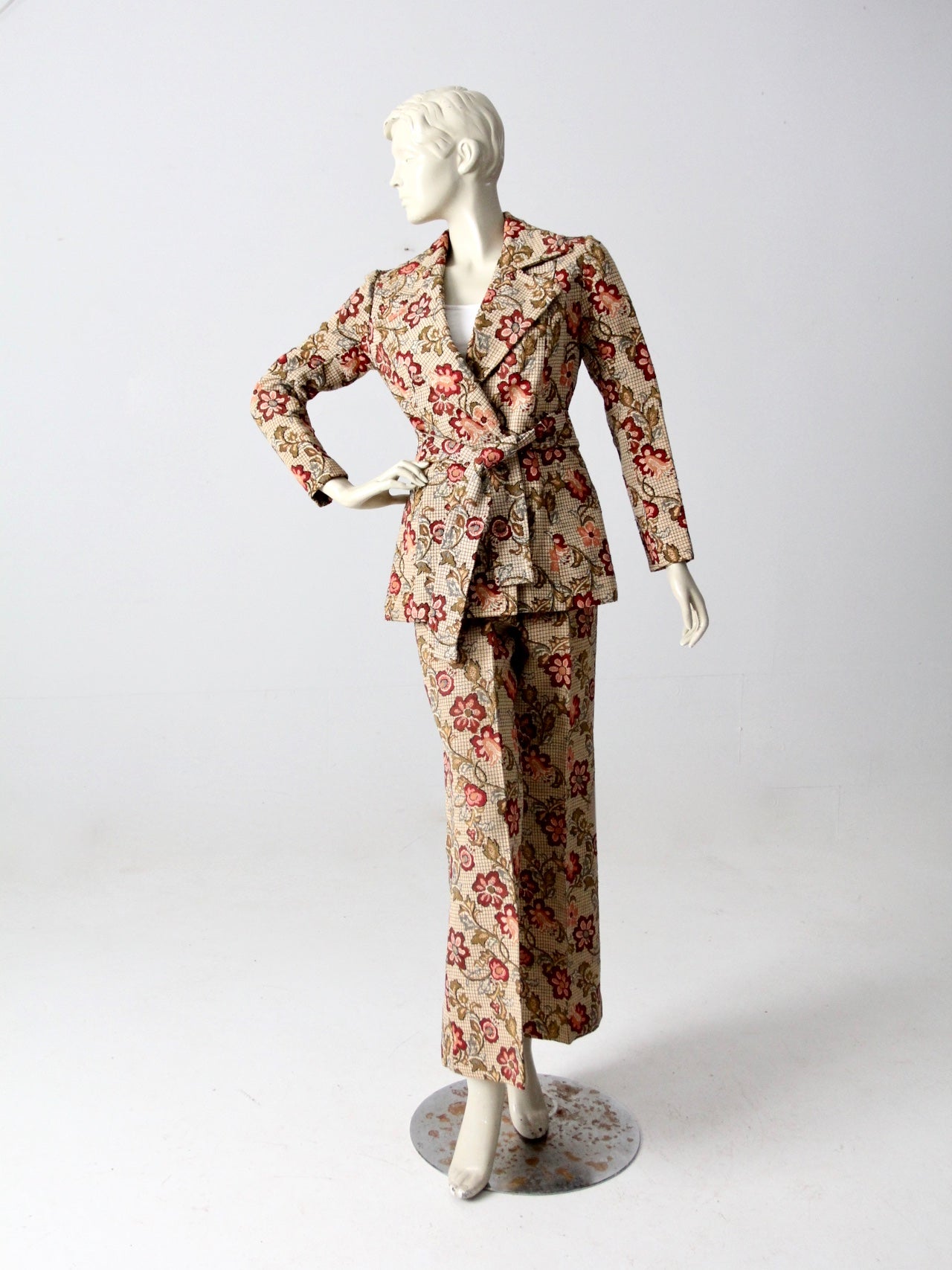 vintage 70s Glen of Michigan tapestry suit 86 Vintage