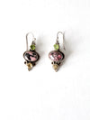 vintage rhodonite drop earrings