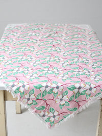 vintage pink floral tablecloth