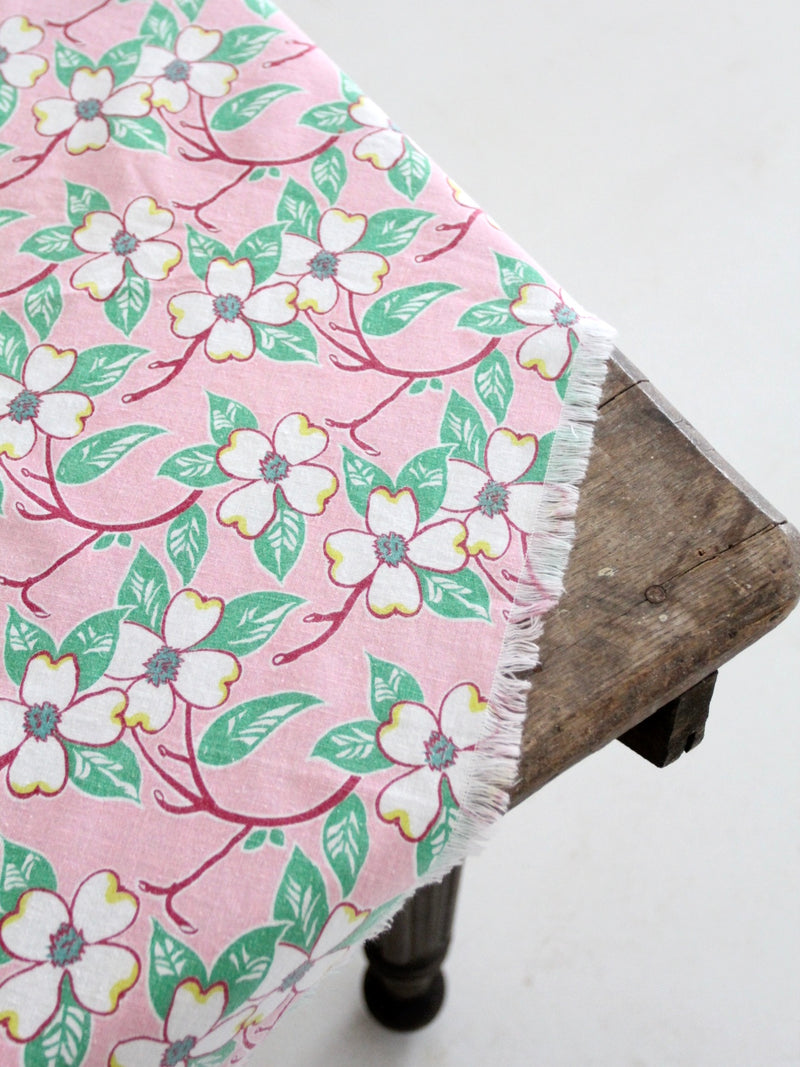 vintage pink floral tablecloth