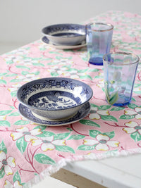 vintage pink floral tablecloth