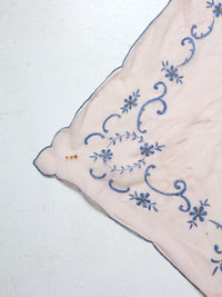 vintage sheer pink scarf with embroidery