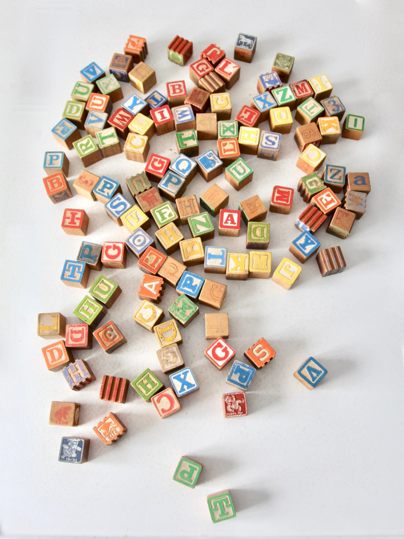 vintage toy alphabet blocks collection