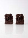 vintage composite wood horse bookends