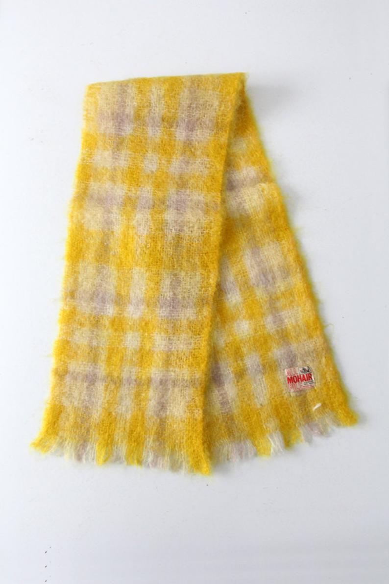 vintage plaid mohair scarf