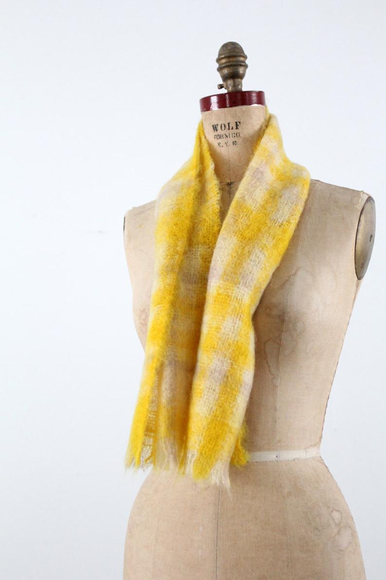 vintage plaid mohair scarf